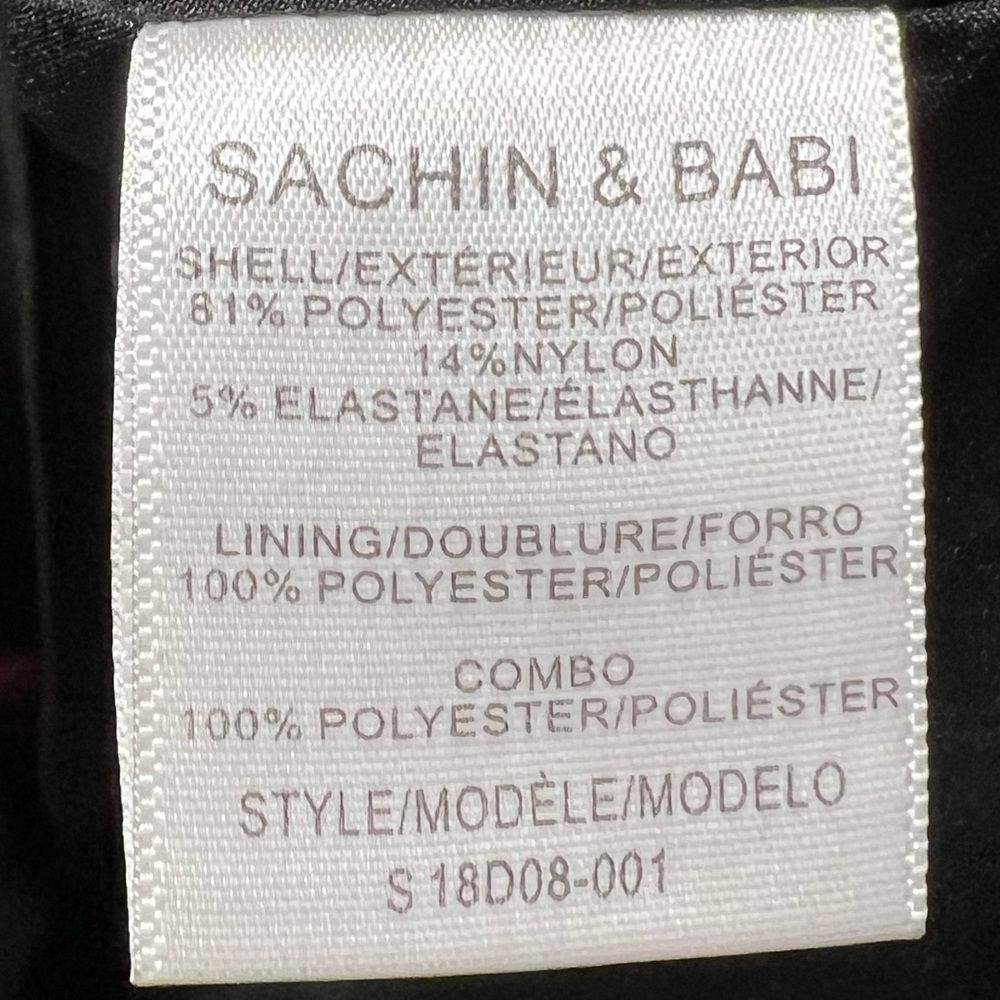 Sachin & Babi Sila Black A-Line Sateen Sequin Cocktail Formal Event Dress - Picture 7 of 7